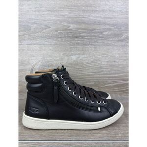 Ugg Olive Black Leather Hi Top Women’s Size 6.5 Lace Up Zip Sneakers
